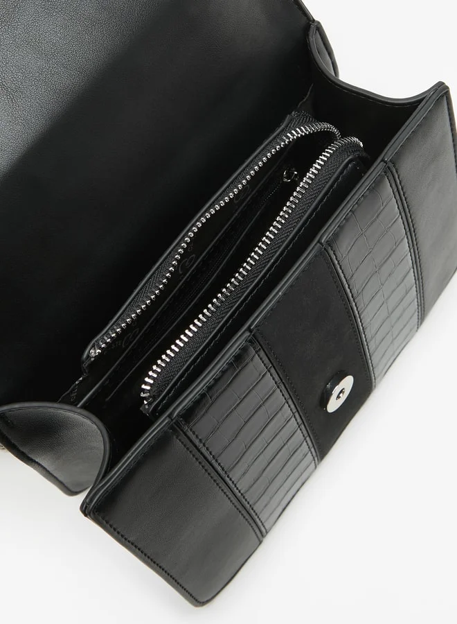 سيليست Women's Textured Crossbody Bag with Chain Link Strap
