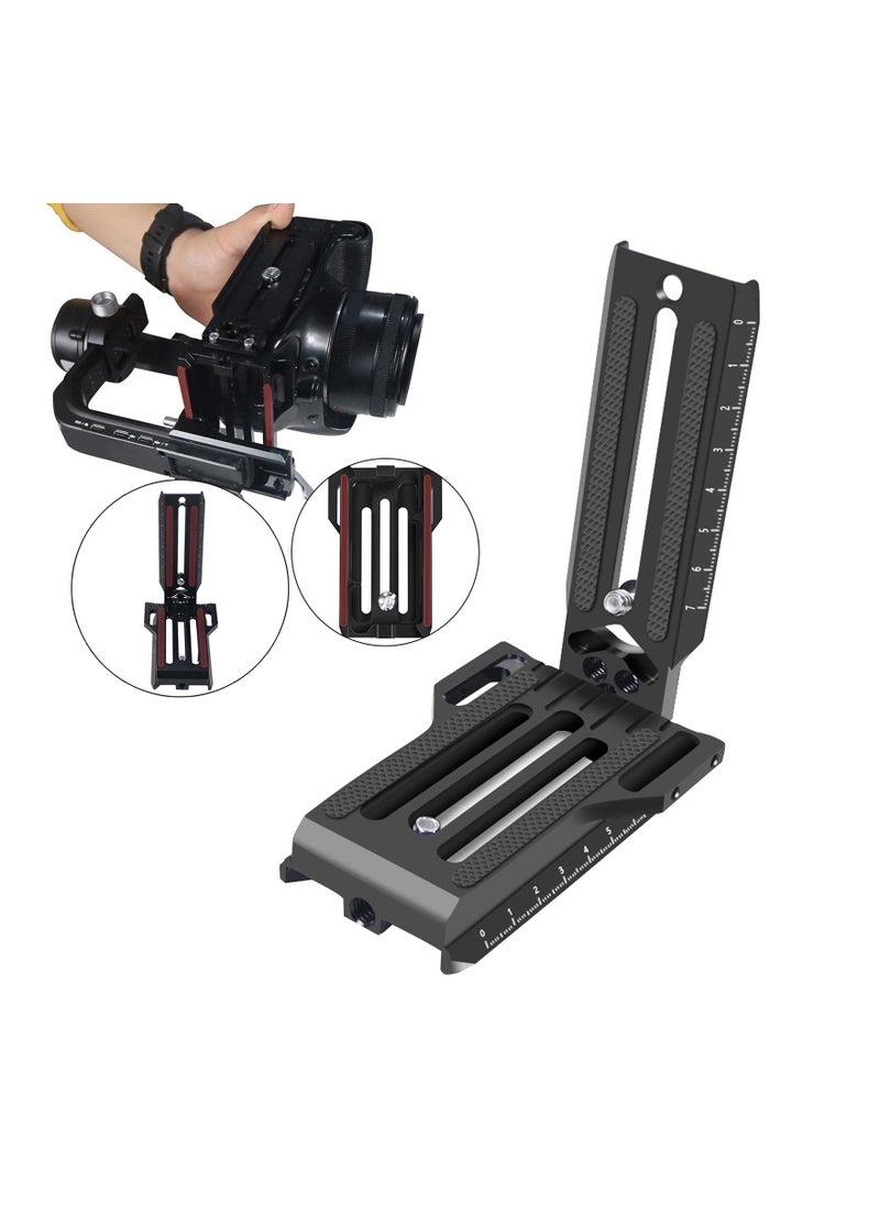 Generic SLR Vertical Fast Mounting Board - Black Professional L-Type Mount Bracket for ZHIYUN WEEBILL, RSC2, RS2, and DJI Ronin Series. Fast Loading Design for Enhanced Stability.  - Image 2