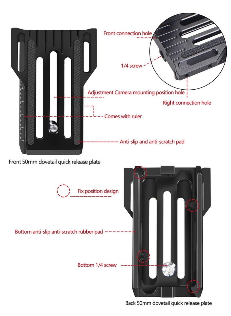 Generic SLR Vertical Fast Mounting Board - Black Professional L-Type Mount Bracket for ZHIYUN WEEBILL, RSC2, RS2, and DJI Ronin Series. Fast Loading Design for Enhanced Stability.  - Image 5