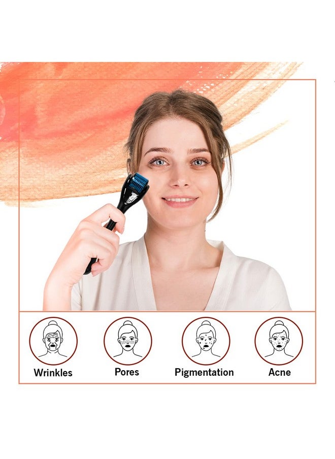 Epyz - Derma Roller Cosmetic Micro Needling Instrument With 540 Needles For Acne, Skin, Hair Loss, With Storage Case (1.5Mm, Blue) - Image 1