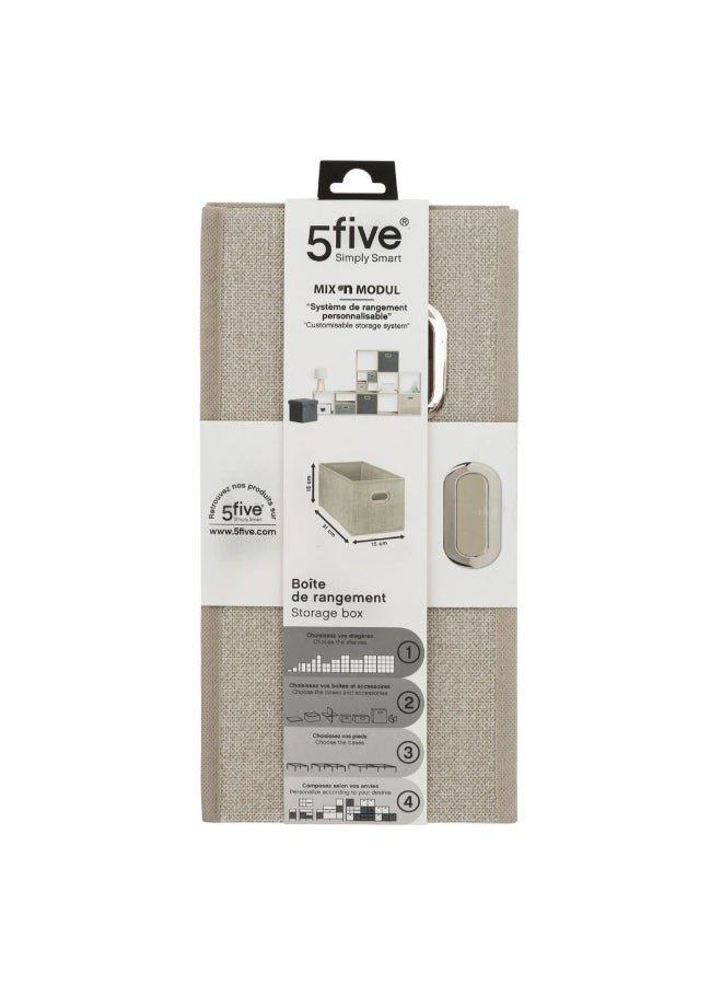 Five Simply Smart High-Quality and Durable Storage Box Beige 15 x 31cm 160384G - Image 2