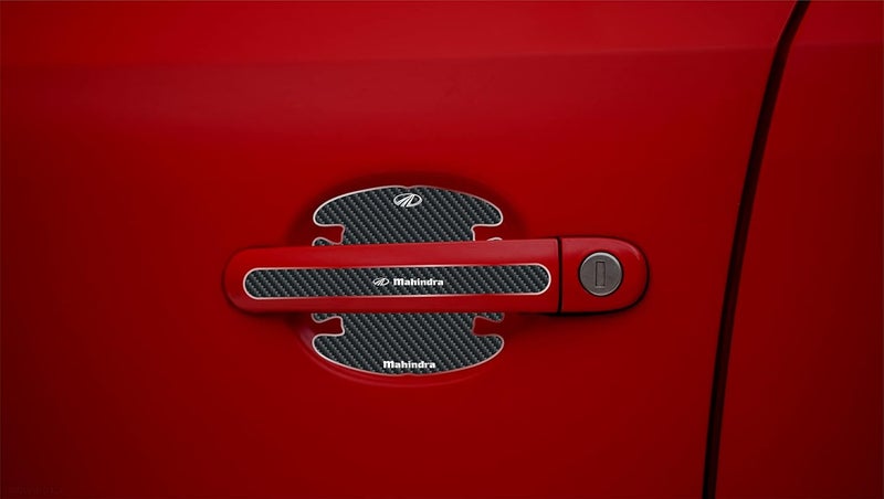 BIG FLAG 3D Gel Type Car Door Carbon Fiber Handle Cup and Handle Stripe Scratch Guard Sticker Universal for Specific Brand (Pack of 8) (3DDRSTCFSQVAR) (MAHIDRA) - Image 3