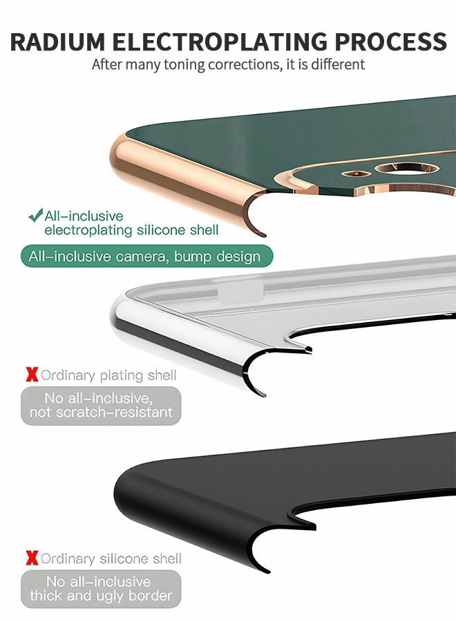 GROIC For Samsung Galaxy Z Flip 4 Case Astronaut Case, Slim Ring Holder Electroplated Soft Silicone Frame Shock Absorbing Bumper Cover Phone Green - Image 4