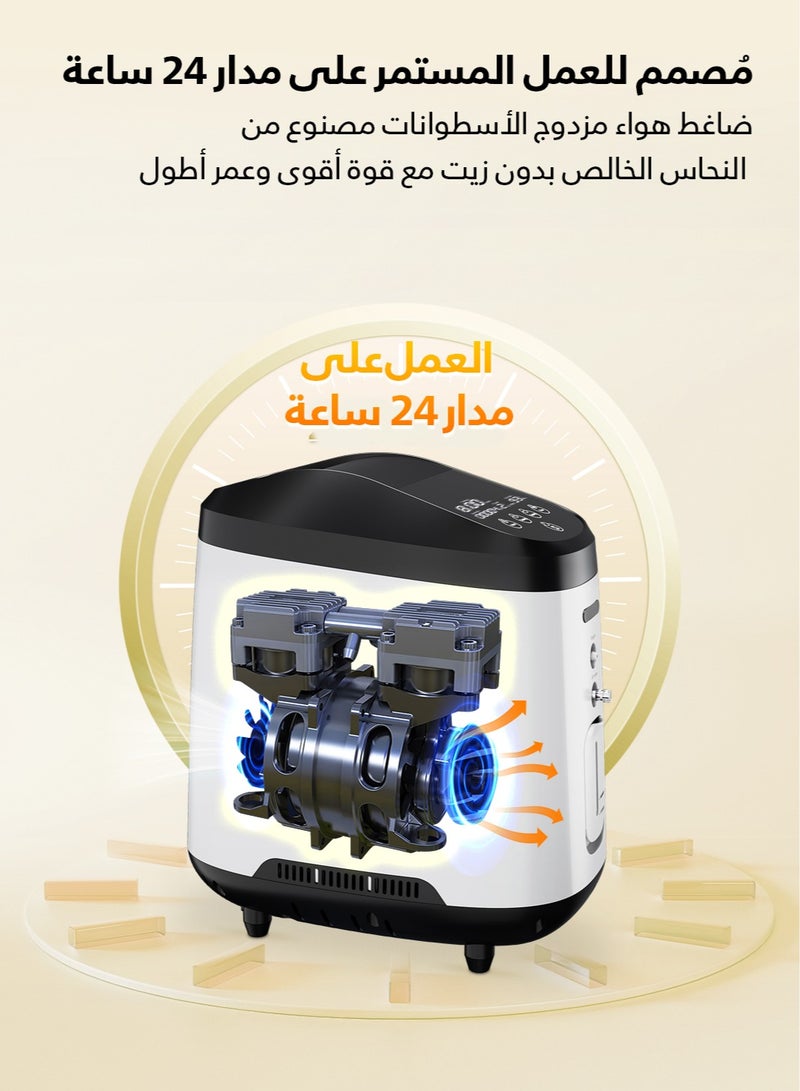 فارون جهاز تكثيف الأكسجين من فارون كير بسعة 2 لتر بمعدل 93%، ومولد أكسجين منزلي بمعدل تدفق من 1 لتر إلى 8 لتر - Image 4