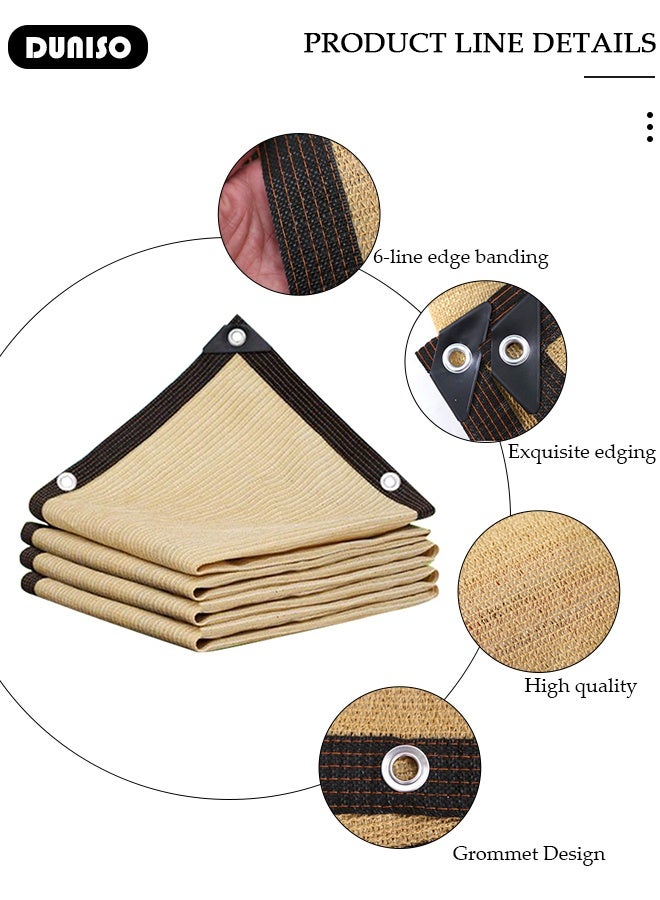 DUNISO Sun Shade Sail Outdoor Breathable Sunblock Net Weatherproof UV Protection Sunshade Net Sun Shade Cloths with Locking Ring for Balcony Courtyard Garden Lawn  - Image 2