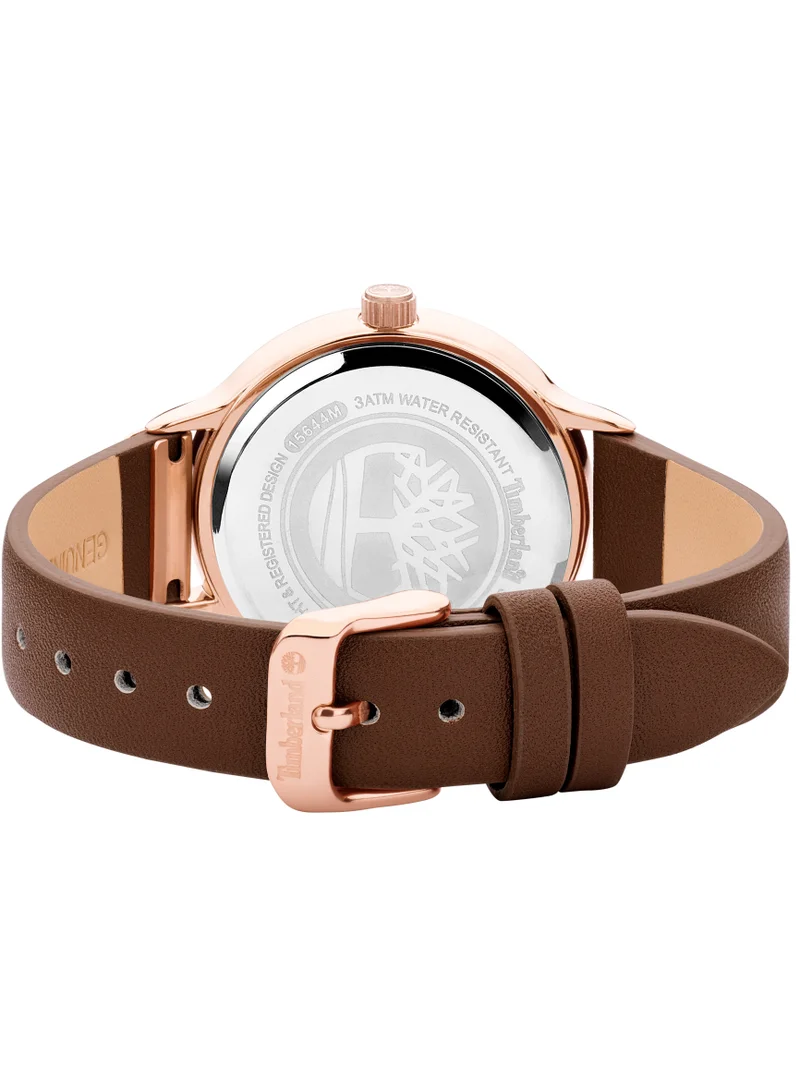 تمبرلاند Tyringham Women's Watch 38mm Analog Dark Brown Dial Dark Brown Leather Strap