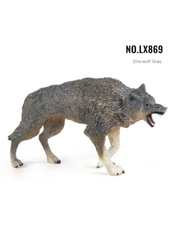 NIBEMINENT Children's Cognitive Educational Wild Animal Models - Toy Set of Male Wolf, Female Wolf, and Wolf Pup