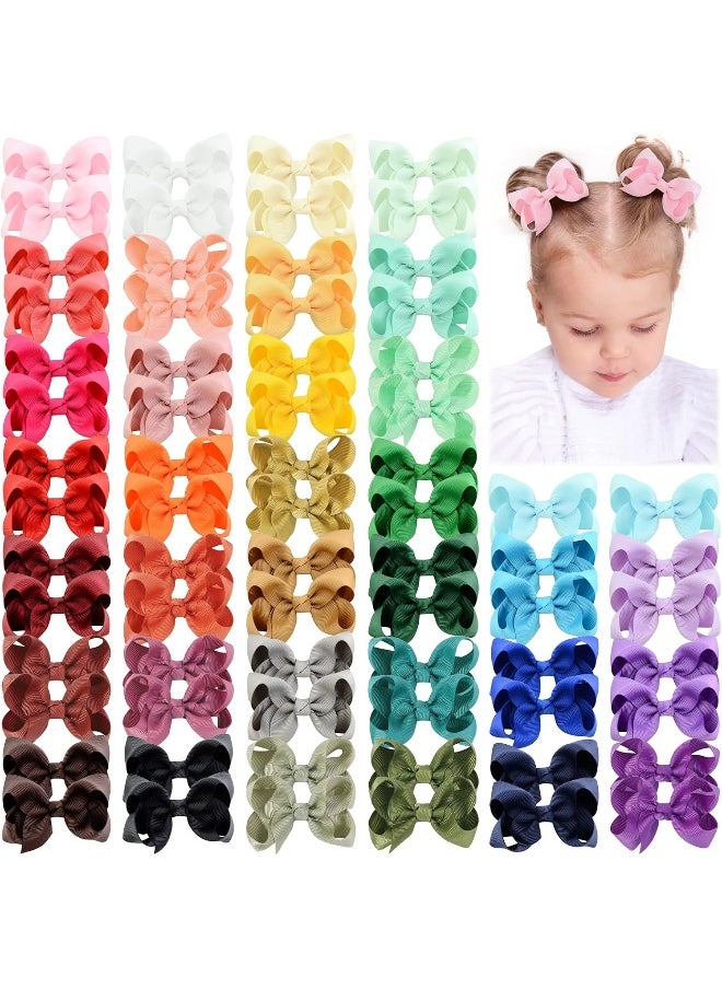 choicbaby 70 Pieces Hair Bows for Girls 3 Inch Grosgrain Ribbon Toddler Hair Accessories with Alligator Clips for Toddlers Baby Girls Kids Teens  - Image 1