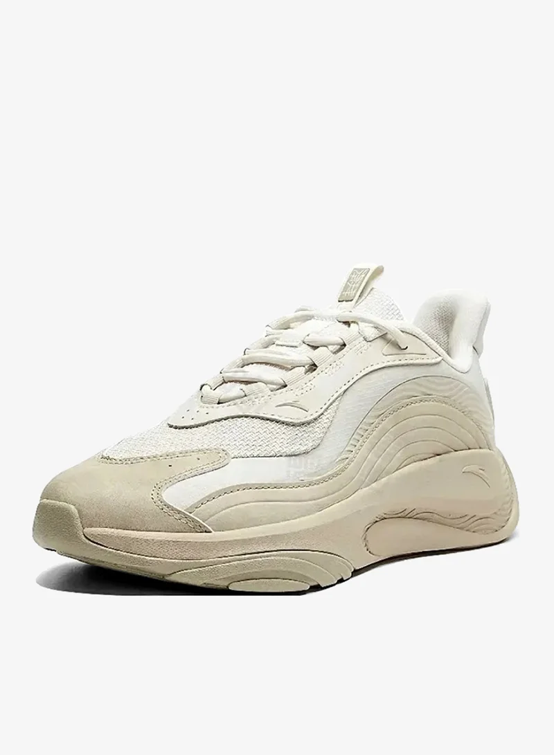 ANTA Chaobai ｜Soft Plaid Lifestyle Casual Shoes Sneakers Beige