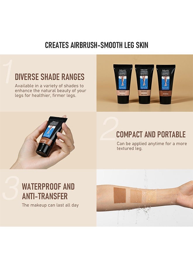 lakerain Leg Makeup 30ml - Waterproof No Transfer, Leg Vein Cover up Makeup for Varicose Veins Waterproof Black Skin, Leg and Body Scar Cover up Makeup for Tattoo Cover Up (#02) - Image 3