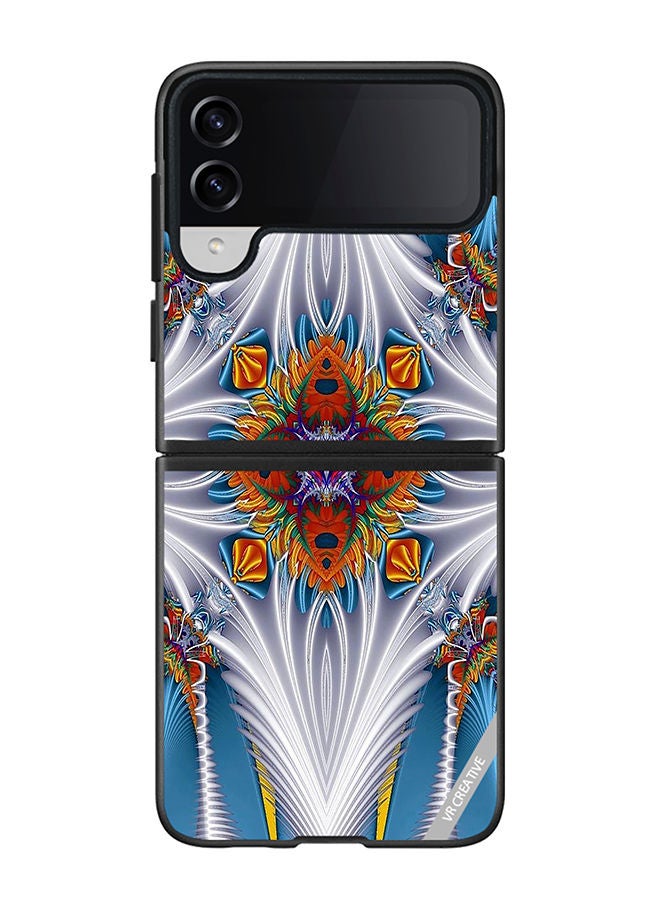 VR CREATIVE Protective Case Cover For Samsung Galaxy Z Flip4 Abstract Design Multicolour - Image 1