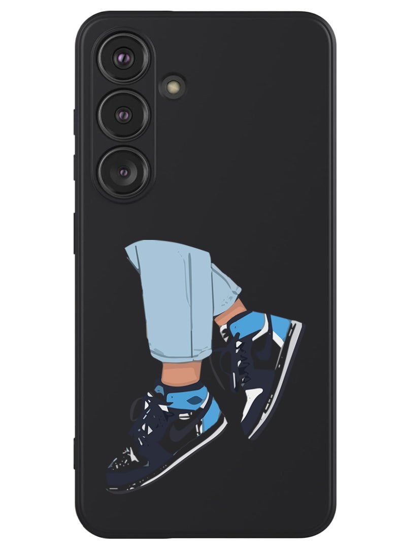 Theodor Protective Slim Fit Case Liquid Silicone Cover with Full Body Protection Anti-Scratch Shockproof Case For Samsung Galaxy S24 (Black) - Sneakers - Image 1