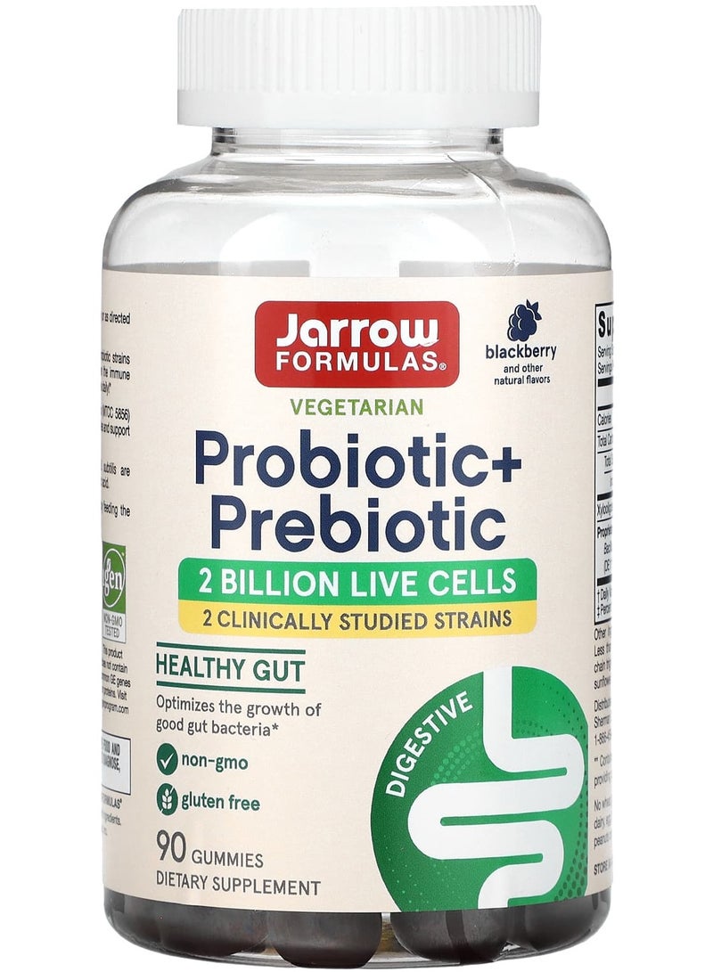 jarrow formulas Probiotic + Prebiotic, Blackberry, 2 Billion, 90 Gummies