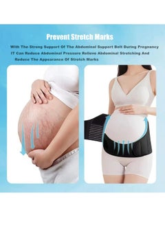 Generic Maternity Belt 3 in 1 Pregnancy Support Maternity Belt Belt/Back/Abdominal Belt/Postpartum Recovery Belt Black Adjustable Size L  - Image 3