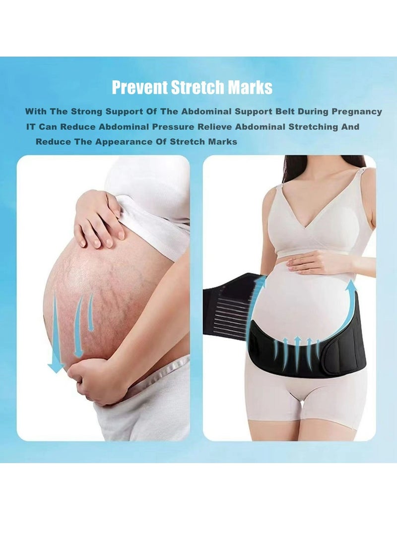 Generic Maternity Belt 3 in 1 Pregnancy Support Maternity Belt Belt/Back/Abdominal Belt/Postpartum Recovery Belt Black Adjustable Size L  - Image 3