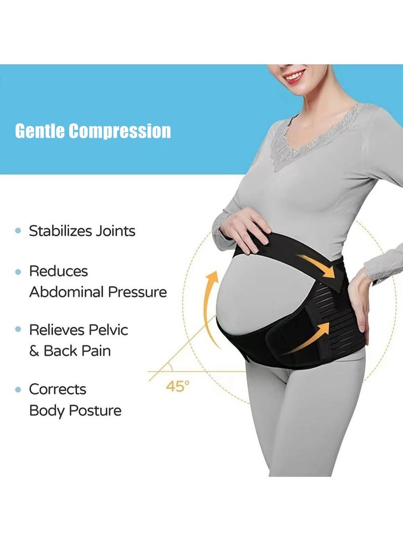 Generic Maternity Belt 3 in 1 Pregnancy Support Maternity Belt Belt/Back/Abdominal Belt/Postpartum Recovery Belt Black Adjustable Size L  - Image 4