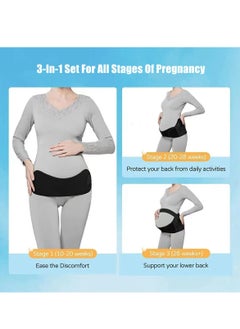 Generic Maternity Belt 3 in 1 Pregnancy Support Maternity Belt Belt/Back/Abdominal Belt/Postpartum Recovery Belt Black Adjustable Size L  - Image 5