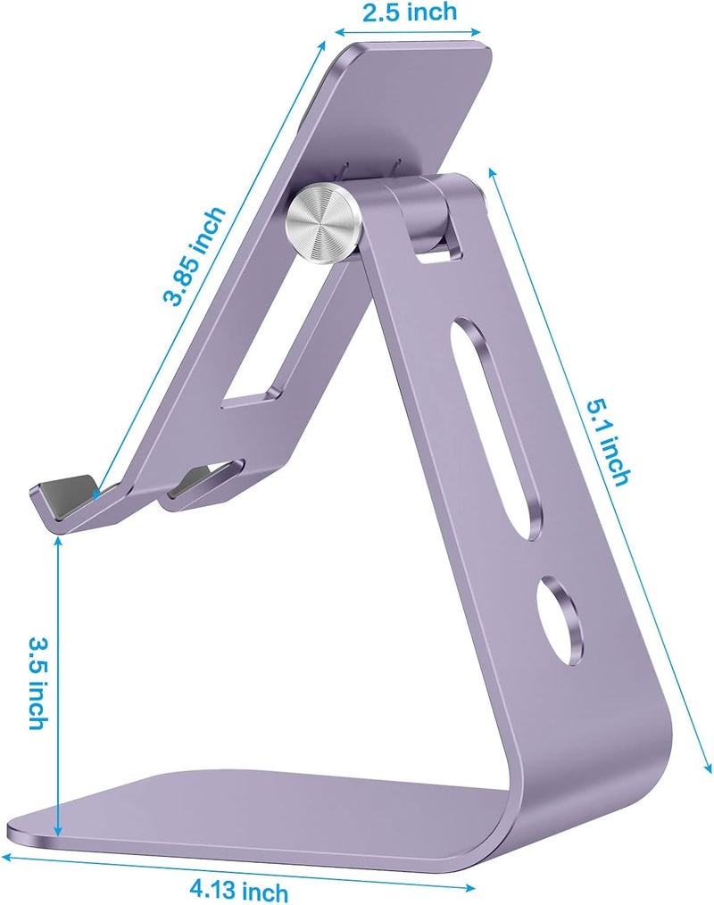 Omoton Adjustable Tablet Stand for Desk, Upgraded Longer Arms for Greater Stability, T2 Tablet Holder with Hollow Design for Bigger Sized Phones and Tablets Such as iPad Pro/Air/Mini, Purple - Image 4