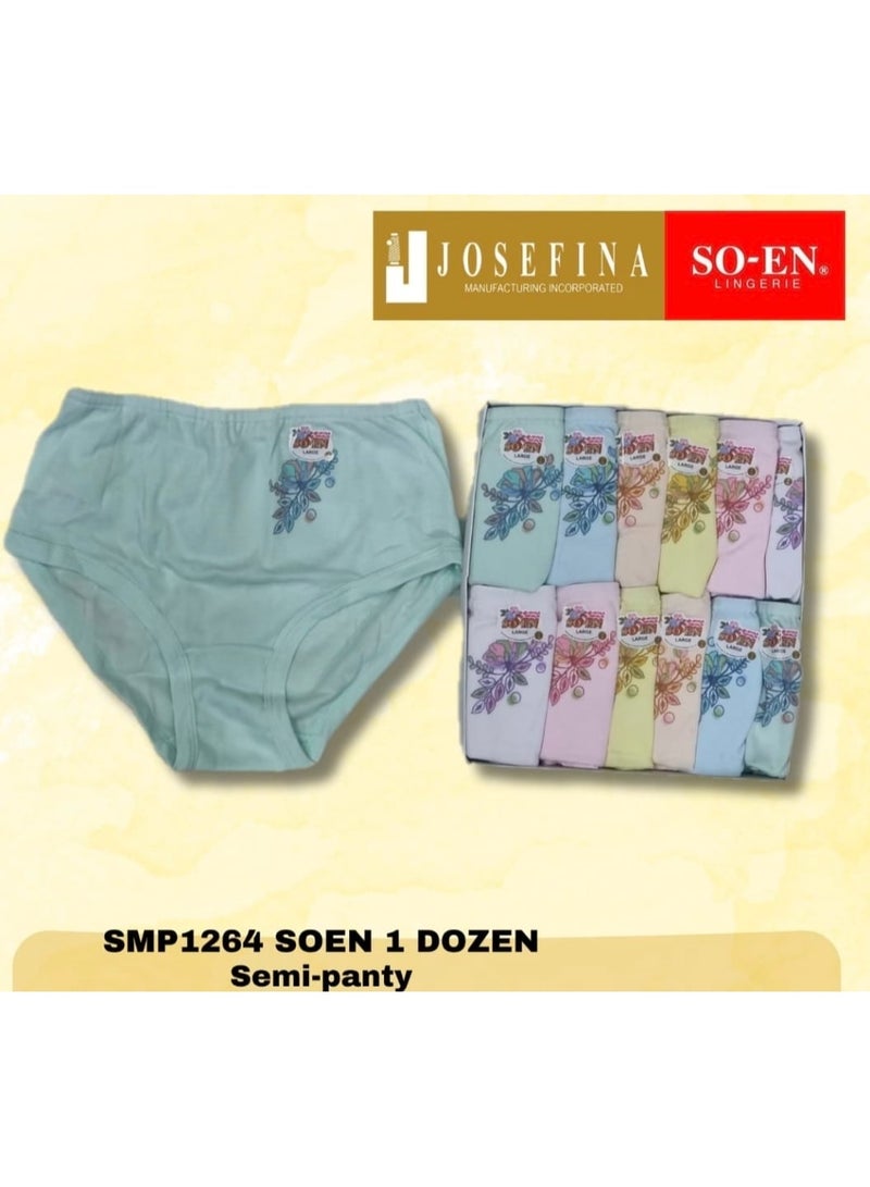 SOEN SMP 12PC SEMI PANTY RANDOM FLORAL PRINTED - Image 2