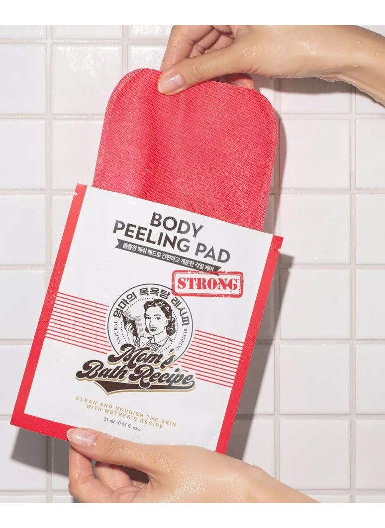 Moms Bath Recipe - Mom’s Bath Recipe Body Peeling Pad Strong, All in One Bubble Body Wash & Scrub Gloves with Kelp & Biotics, Intense Exfoliating Mitts for Dead Skin Cells, Goosebumps and Scaly Skin 1 Sheet 25 ml - Image 1
