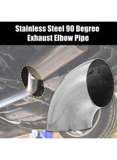 X AUTOHAUX 1 Pcs OD 5 Inch 90 Degree Mandrel Bend Elbow SS304 Stainless Steel Bend Tube Exhaust Elbow Pipe for Car Modified Exhaust System 5" Piping Silver Tone  - Image 2
