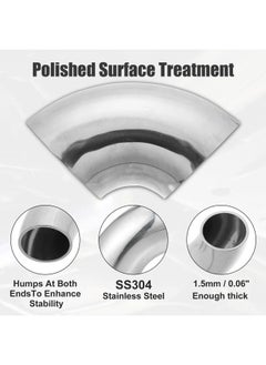 X AUTOHAUX 1 Pcs OD 5 Inch 90 Degree Mandrel Bend Elbow SS304 Stainless Steel Bend Tube Exhaust Elbow Pipe for Car Modified Exhaust System 5" Piping Silver Tone  - Image 4