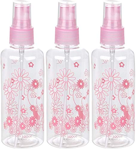 Kabeer Art 100Ml Empty Cute Bear And Floral Refillable Fine Mist Sprayer Spray Bottle Atomizer With Ultra-Fine Mist Pump For Beauty, Outdoors, Travel Purposes - 3 Pc (Random Colour) - Multicolour - Image 1