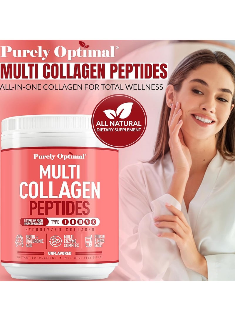Purely Optimal Multi Collagen Peptides, Unflavored (16 oz) - Image 3
