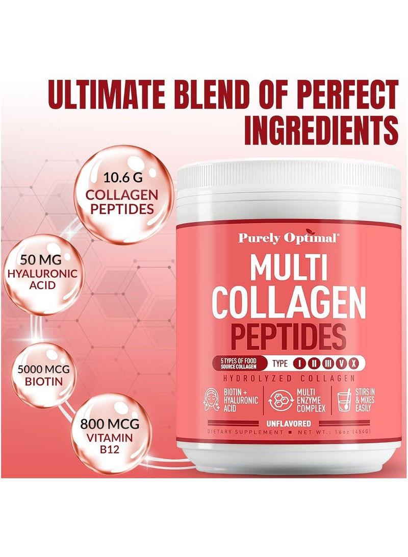 Purely Optimal Multi Collagen Peptides, Unflavored (16 oz) - Image 4
