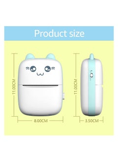KASTWAVE Portable Printer, Mini Pocket Printer Wireless Bluetooth Thermal Printer with Thermal Printing Paper USB Cable for Note Photo Web Document Printing Label Receipt Study Home Office, Blue  - Image 4