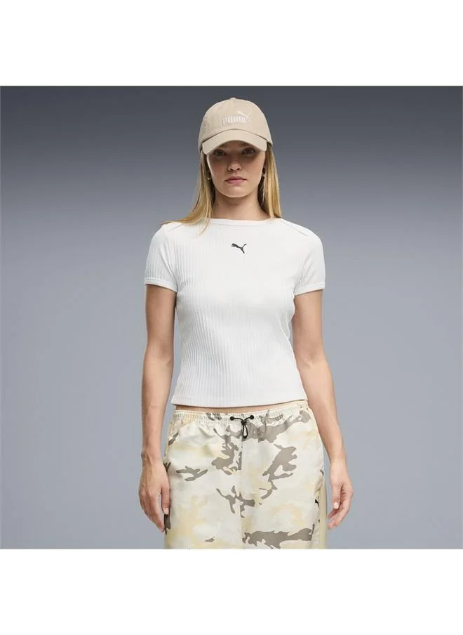 Puma Essentials Ribbed Slim Tee Women