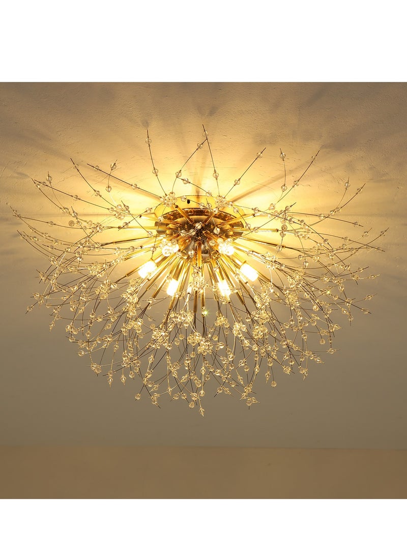 جيادي الثريا الكريستال الحديثة ، بما في ذلك المصابيح ، والألعاب النارية الفضة على شكل غرفة المعيشة المطبخ سقف مصباح ، 6 رؤساء ، والذهب - Image 3