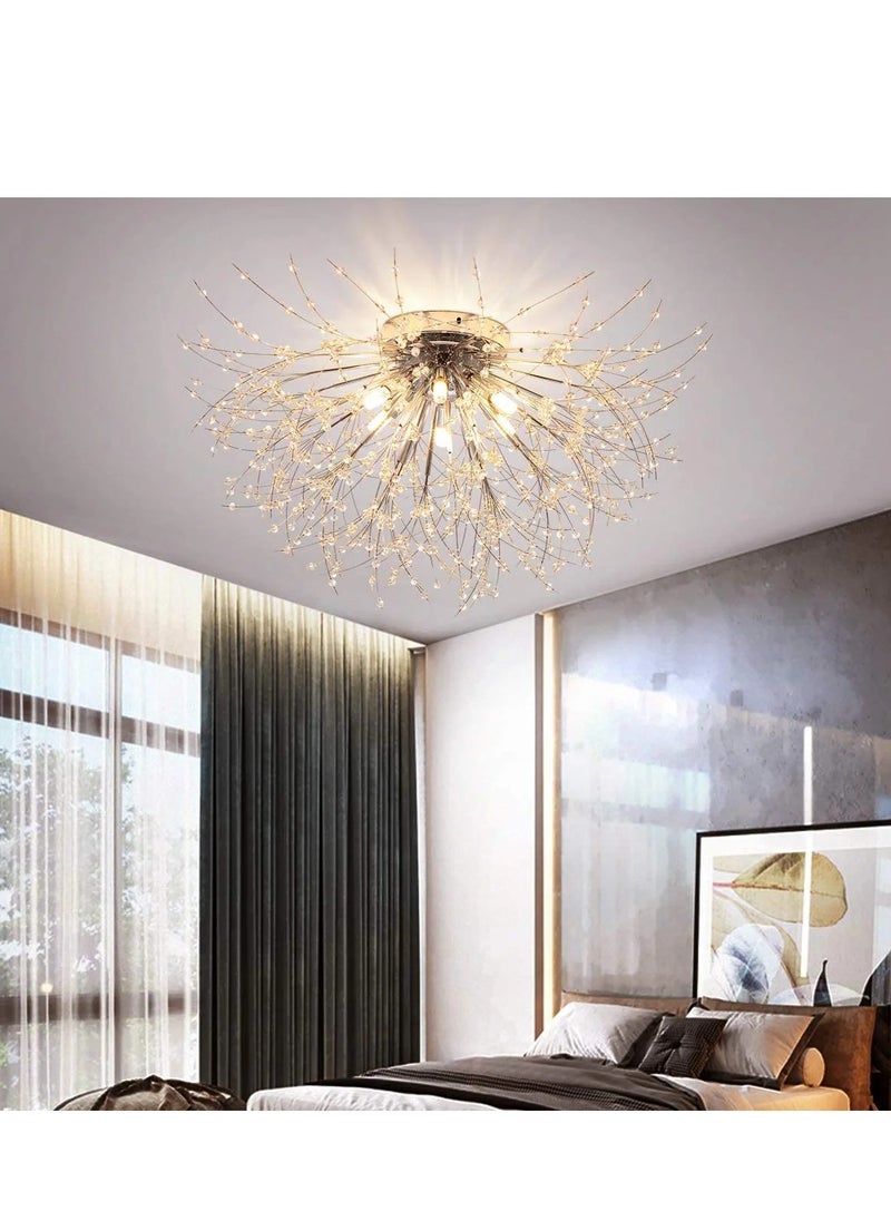 6 Head Silver Dandelion Crystal Ceiling Lamp G9 LED 3000K Living Room Bedroom Dining Room Lamps - pzsku/Z856256B0231519C64B57Z/45/_/1701605200/e2e3ab3d-2658-4017-8fb9-538ea88b93d5