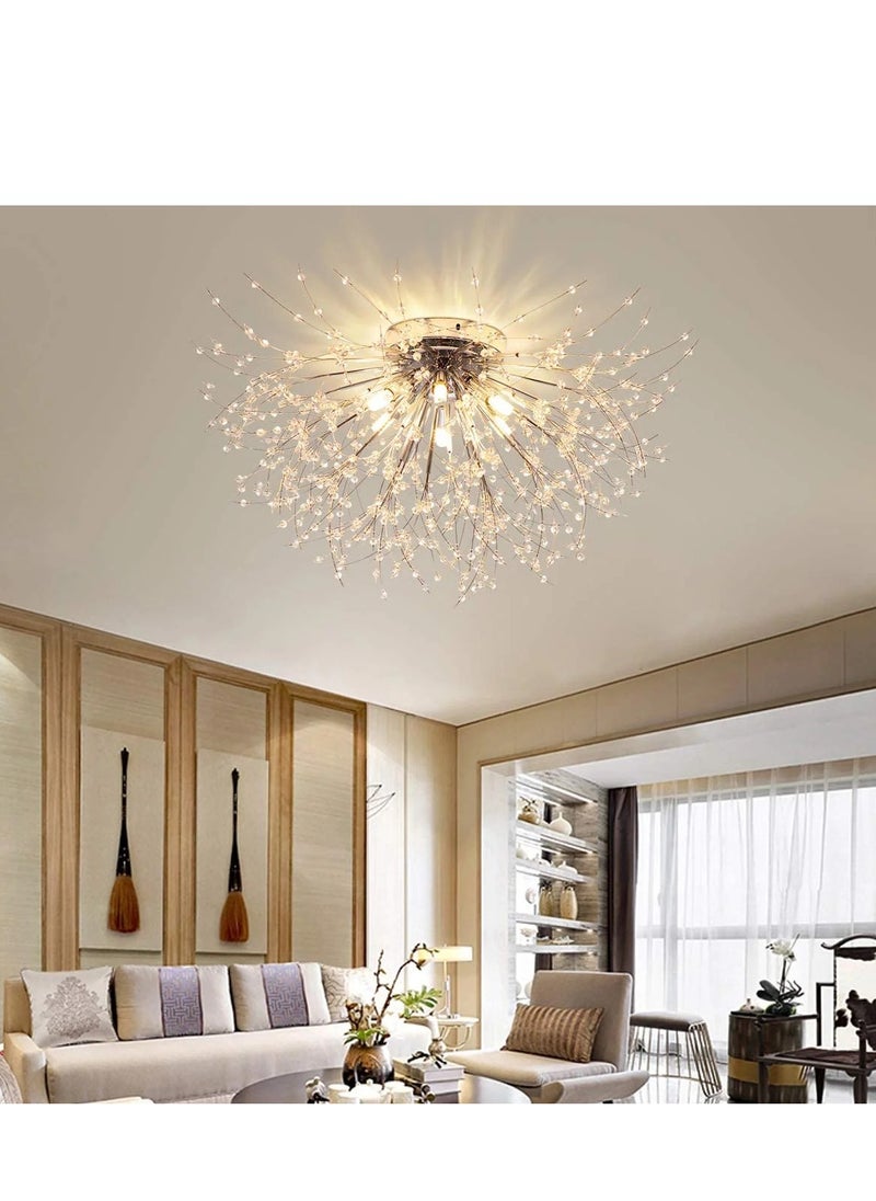 6 Head Silver Dandelion Crystal Ceiling Lamp G9 LED 3000K Living Room Bedroom Dining Room Lamps - pzsku/Z856256B0231519C64B57Z/45/_/1701605203/63f0c559-d7db-44ce-83b6-e620523ca66d