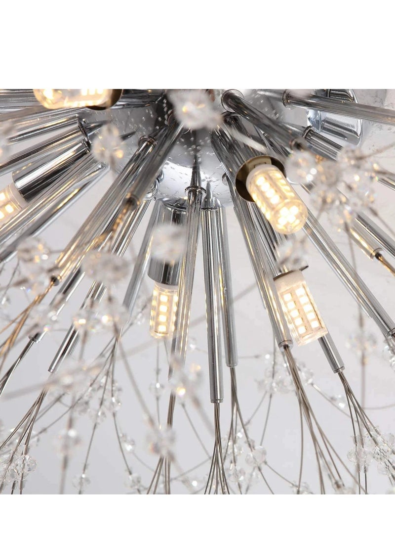 6 Head Silver Dandelion Crystal Ceiling Lamp G9 LED 3000K Living Room Bedroom Dining Room Lamps - pzsku/Z856256B0231519C64B57Z/45/_/1701605204/6eea3dc2-55d8-4640-88bf-9c5a8fe64864