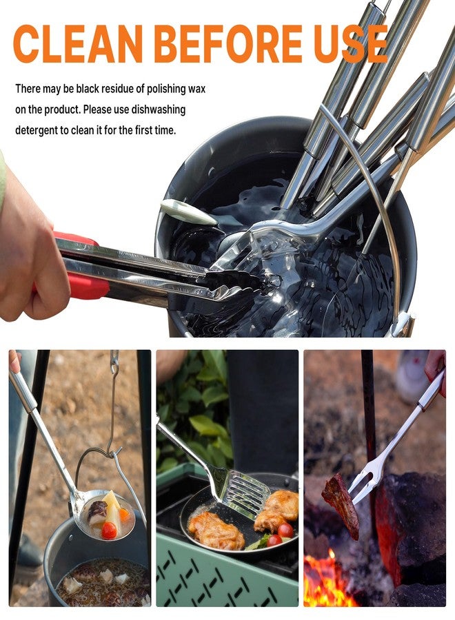 GAIALOOP Camping Cooking Utensils Set 16 PCS Camp Kitchen Cookware Kit with Organizer Bag, Portable RV Camping Essentials Camper Must Haves for Cookouts Open Fire Pit - Image 5