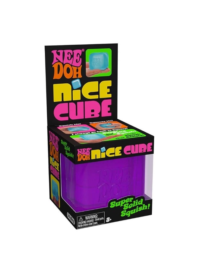 Schylling - Schylling NeeDoh Nice Cube - Sensory Fidget Toy for Your Best Mellow and Chill - Square Shape with Groovy Goo Filling in Assorted Colors Blue Pink Purple - Age 3 to Adult - Pack of 1 Random Color - Image 1