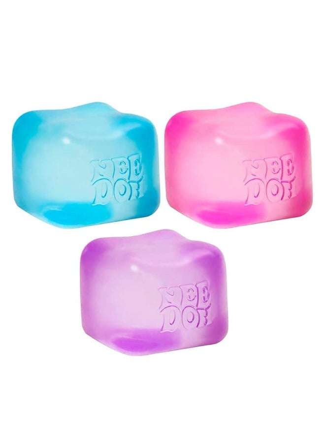 Schylling - Schylling NeeDoh Nice Cube - Sensory Fidget Toy for Your Best Mellow and Chill - Square Shape with Groovy Goo Filling in Assorted Colors Blue Pink Purple - Age 3 to Adult - Pack of 1 Random Color - Image 1