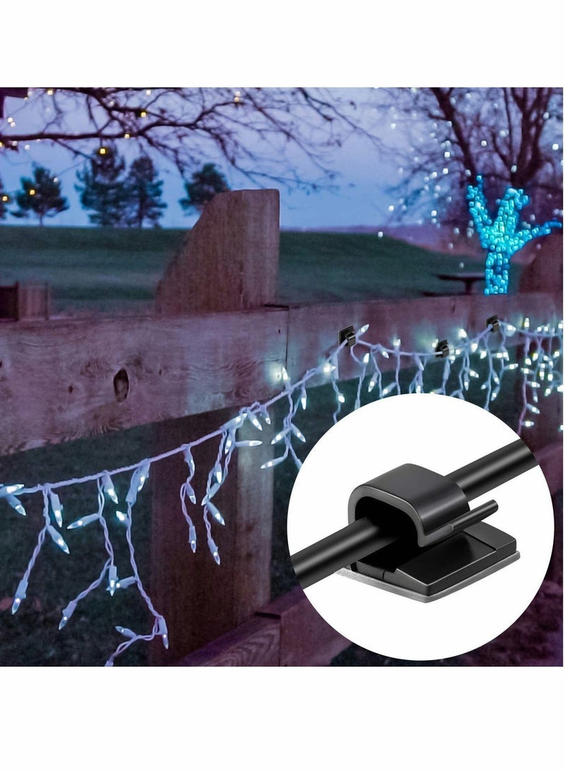 Y&D 100 Pieces Cable Clips Same Sizes Wire Holder Car Cord Organizer Management with Strong Adhesive Tapes for Office and Home - Image 4