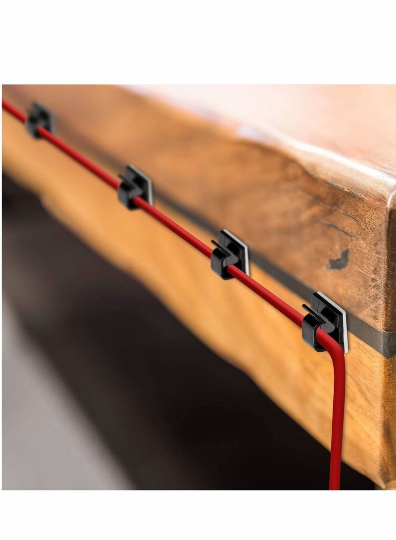 Y&D 100 Pieces Cable Clips Same Sizes Wire Holder Car Cord Organizer Management with Strong Adhesive Tapes for Office and Home - Image 2