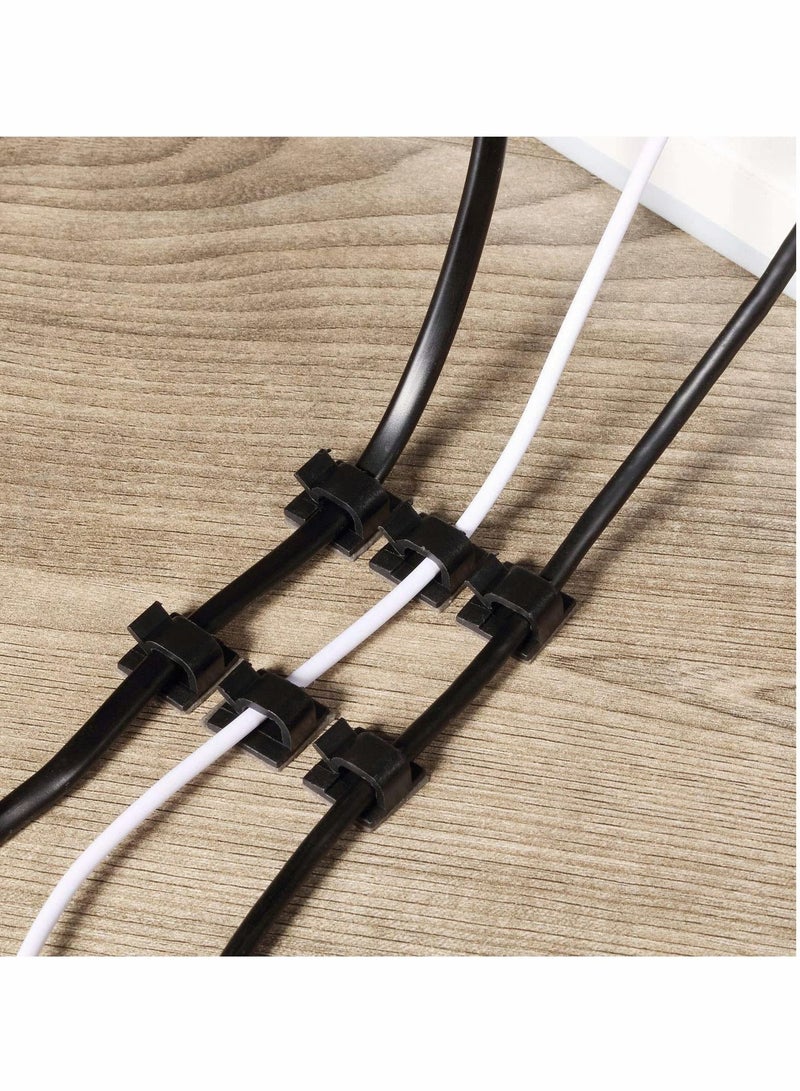 Y&D 100 Pieces Cable Clips Same Sizes Wire Holder Car Cord Organizer Management with Strong Adhesive Tapes for Office and Home - Image 5