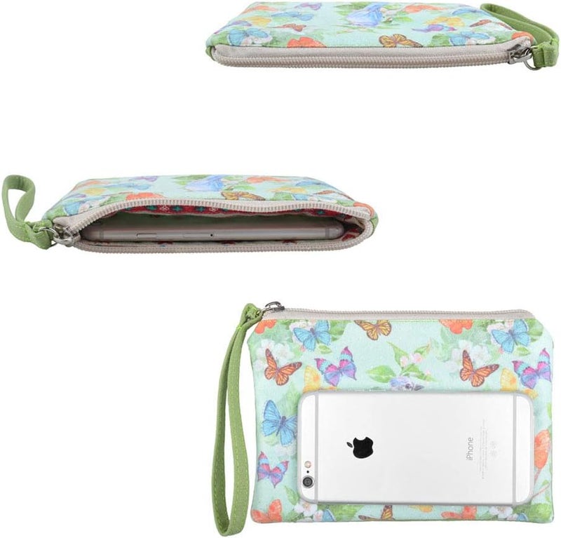 Rantanto Small Cute Cash Coin Purse, Canvas Change Purse, Kawaii Coin Pouch With Handle Christmas Gift For Women Teenager Girls (BG0025 Flying Butterflies And Bird) - Image 4