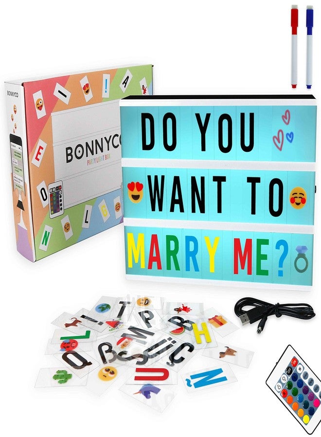 BONNYCO Cinema Light Box Color Changing with 400 Letters & Emojis, Remote Control & 2 Markers - BONNYCO | Led Light Box 16 Colors Home Office & Room Decor | Led Letters Board, Gifts for Women & Men, Christmas - Image 1