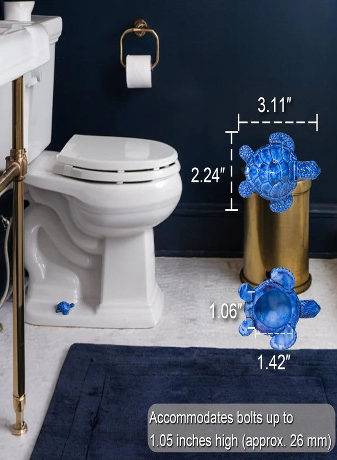 YLOVAN Toilet Bolt Caps Decorative Screw Cover Caps for Bottom of Toilet (Blue Turtle) - Image 4