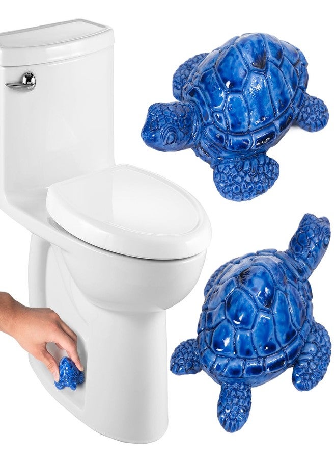 YLOVAN Toilet Bolt Caps Decorative Screw Cover Caps for Bottom of Toilet (Blue Turtle) - Image 1