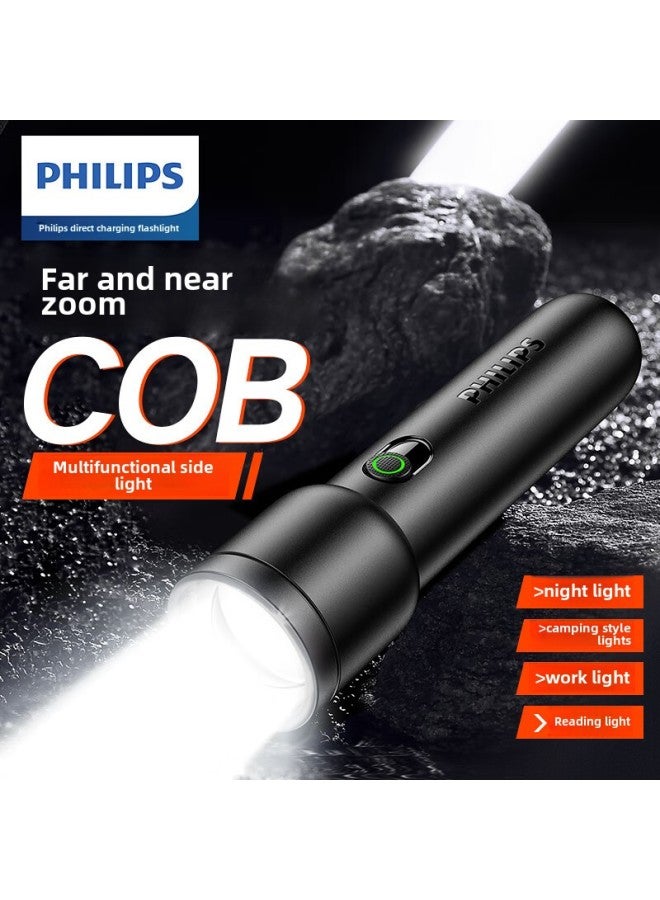 Philips Strong Light Super Bright ABS Material Telescopic Zoom With Side Lights Outdoor Long-range Outdoor Portable Flashlight-Product Specifications:SFL1123 - Image 2