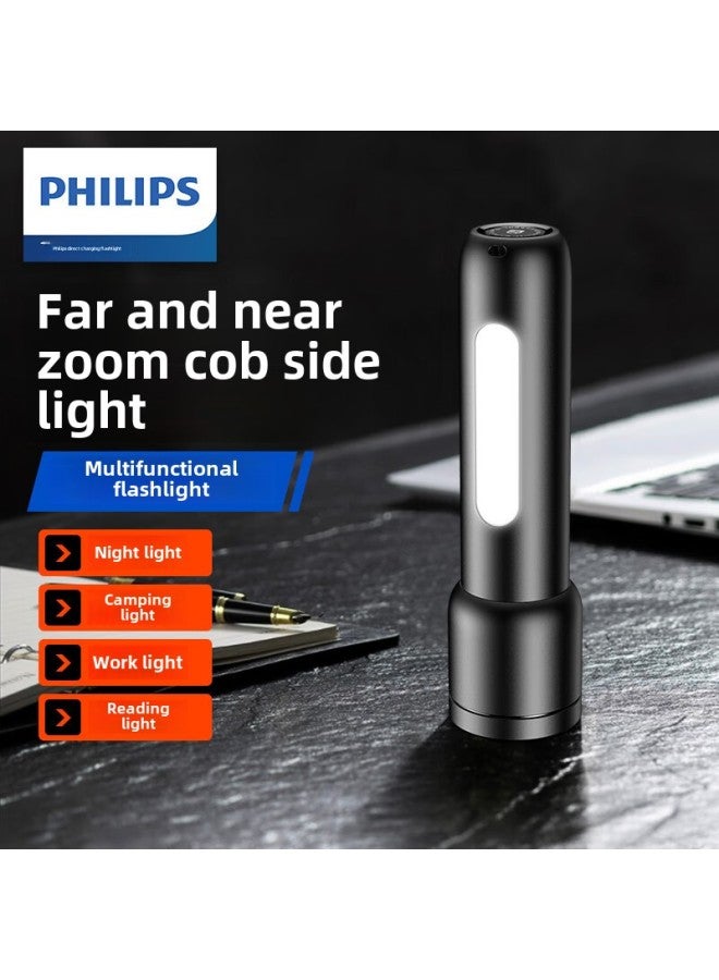 Philips Strong Light Super Bright ABS Material Telescopic Zoom With Side Lights Outdoor Long-range Outdoor Portable Flashlight-Product Specifications:SFL1123 - Image 4