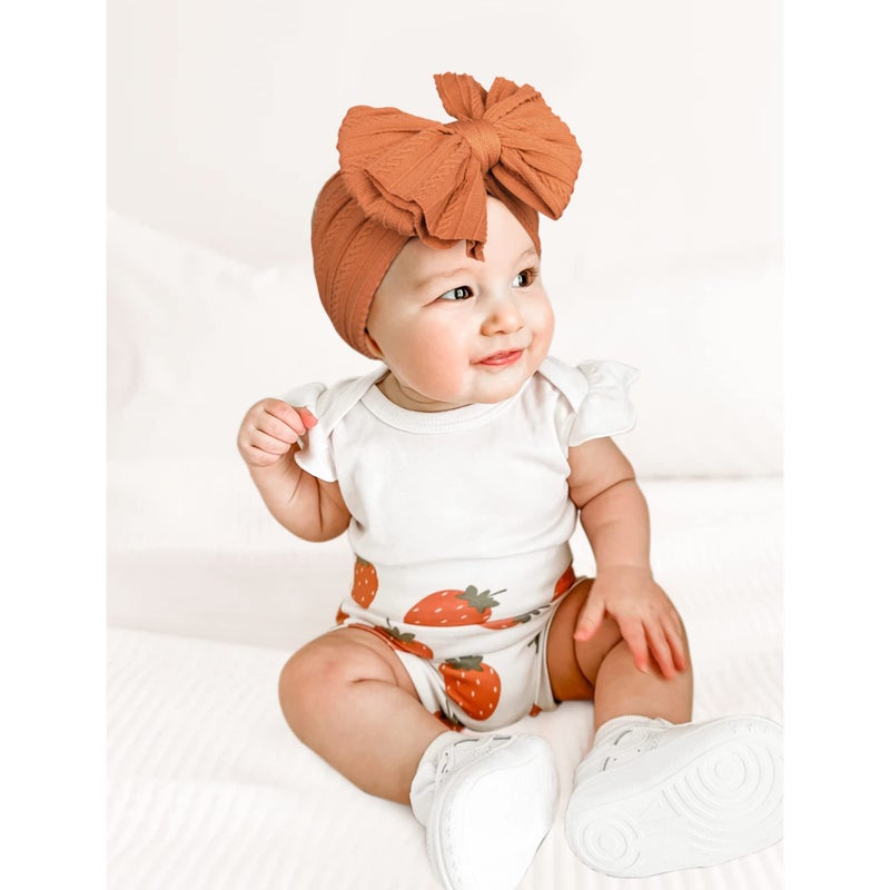 Niceye Handmade Baby Headbands Soft Stretchy Nylon Hair Bands with Bows for Newborn Infant Baby Toddler Girls- Pack of 6 - Image 3