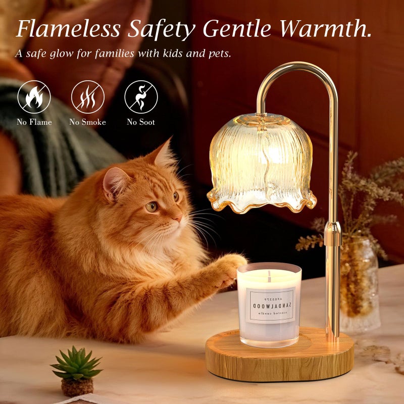 BYART Candle Warmer Lamp with Timer Gifts for Mom, Adjustable Height Vintage Wax Warmer Lamp for Scented Candles Modern Farmhouse Decor, House Warming Gifts New Home Essentials - Image 5