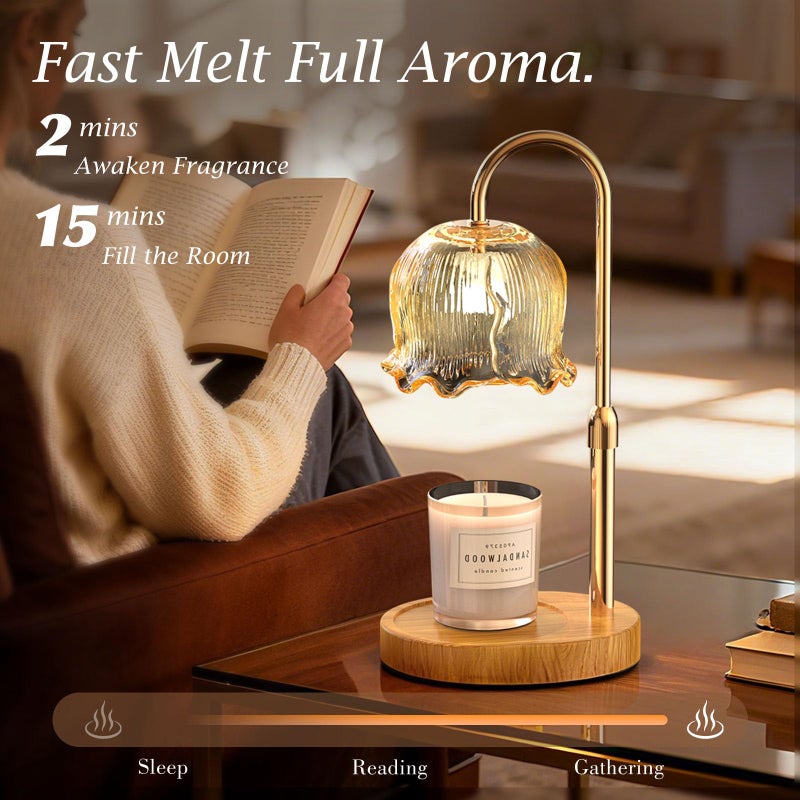 BYART Candle Warmer Lamp with Timer Gifts for Mom, Adjustable Height Vintage Wax Warmer Lamp for Scented Candles Modern Farmhouse Decor, House Warming Gifts New Home Essentials - Image 2